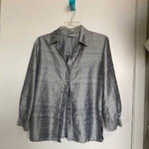Silver silk shirt with sheen